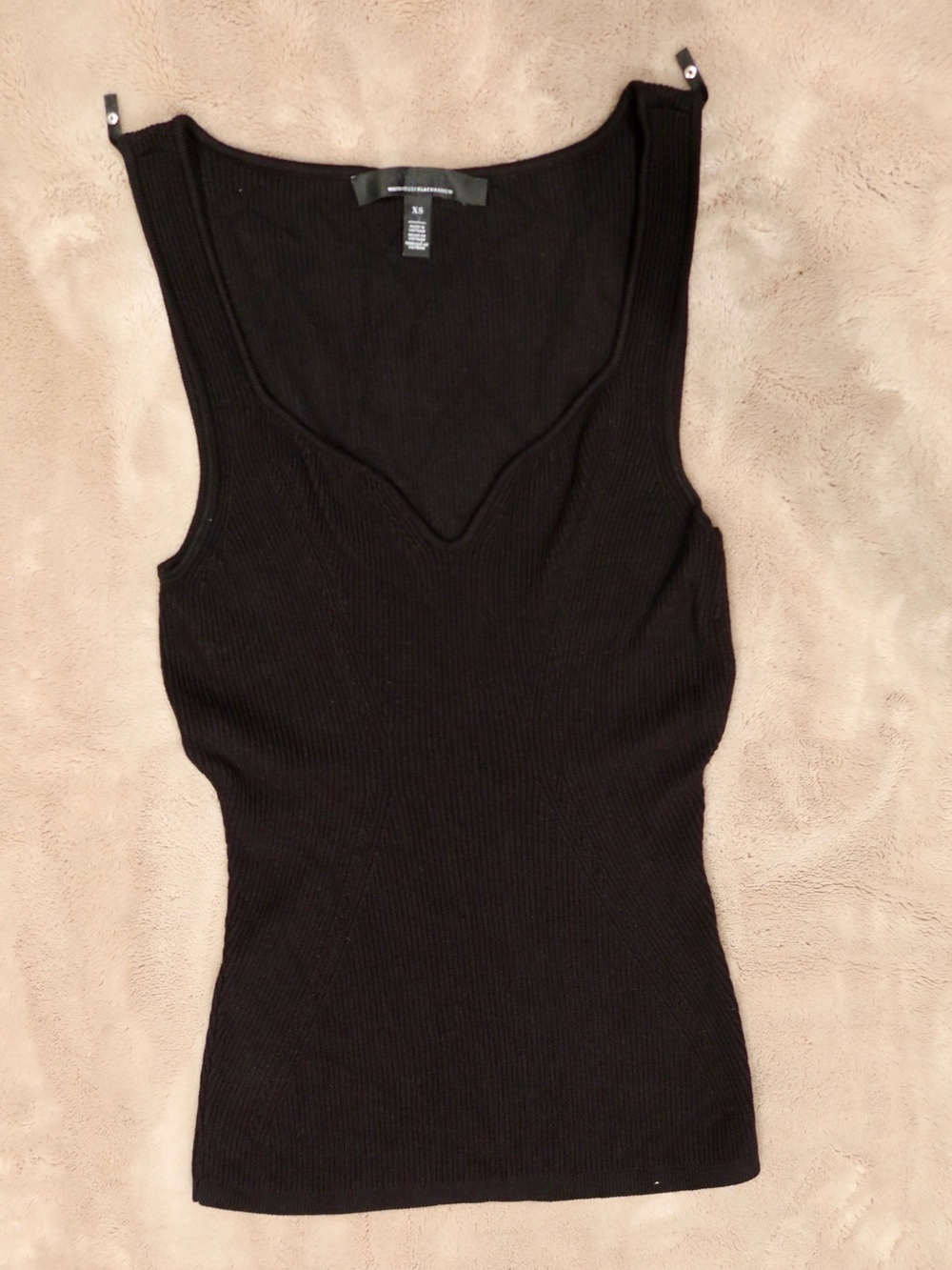 White House Black Market Black knit Sweetheart neck Tank